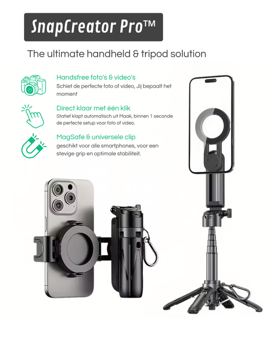SnapCreator Pro™ - Magnetisch, compact en 360° verstelbaar.
